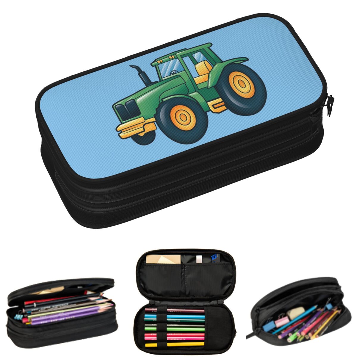 Agriculture Farming School - Karikatür tarım traktörü çiftlikte öğrenciler için